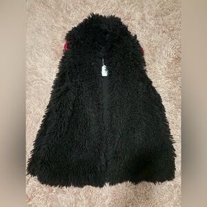 Black Faux Fur Vest